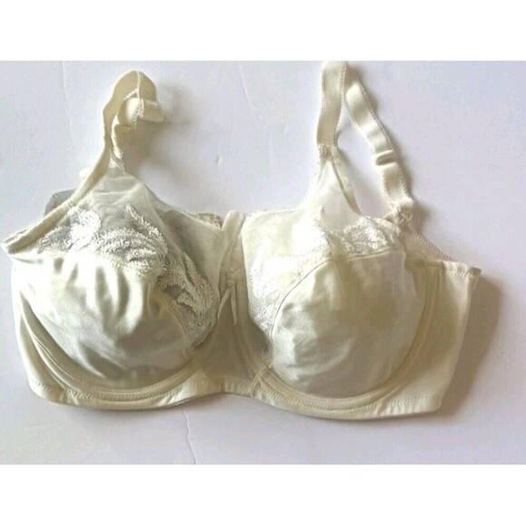 Wacoal Luxe Unlined Bra Sz 34DD Underwire  55121  Beige Full Coverage Mesh Lace - Picture 2 of 8